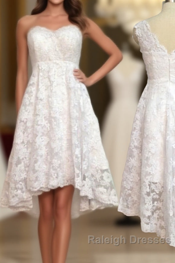 Pretty Lace High Low Short Beautiful Short For Teens Cheap Prom Dresses Main image