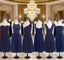 Short Navy Blue Chiffon Mismatch Maid Of Honor Girls Group In Knee Length Simple Cheap Prom Dresses