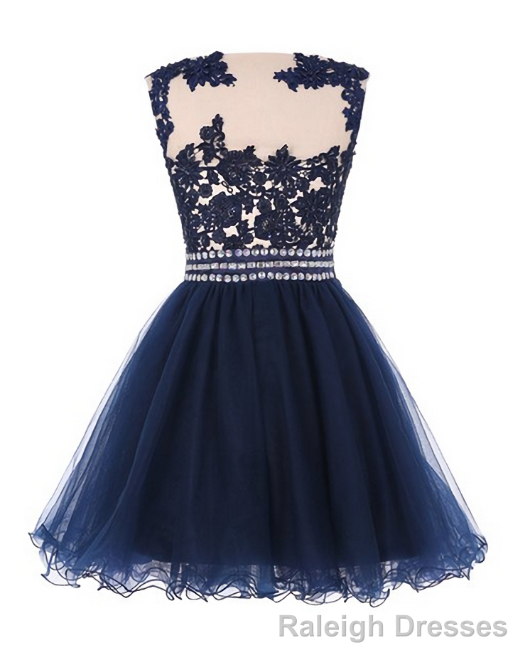 Navy Blue Lace Short With Waist Beadings Royal Blue Custom Made Mini Length Women Skirt Prom Dresses Secondary image
