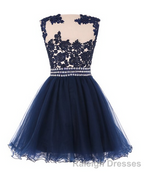 Navy Blue Lace Short With Waist Beadings Royal Blue Custom Made Mini Length Women Skirt Prom Dresses