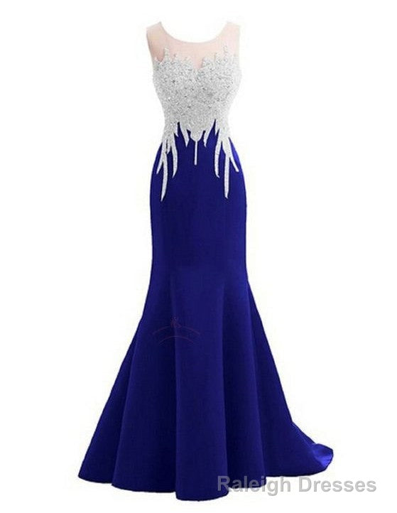 sparkly crystal prom dresses mermaid backless sleeveless long royal blue prom dresses Secondary image