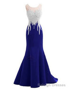 sparkly crystal prom dresses mermaid backless sleeveless long royal blue prom dresses