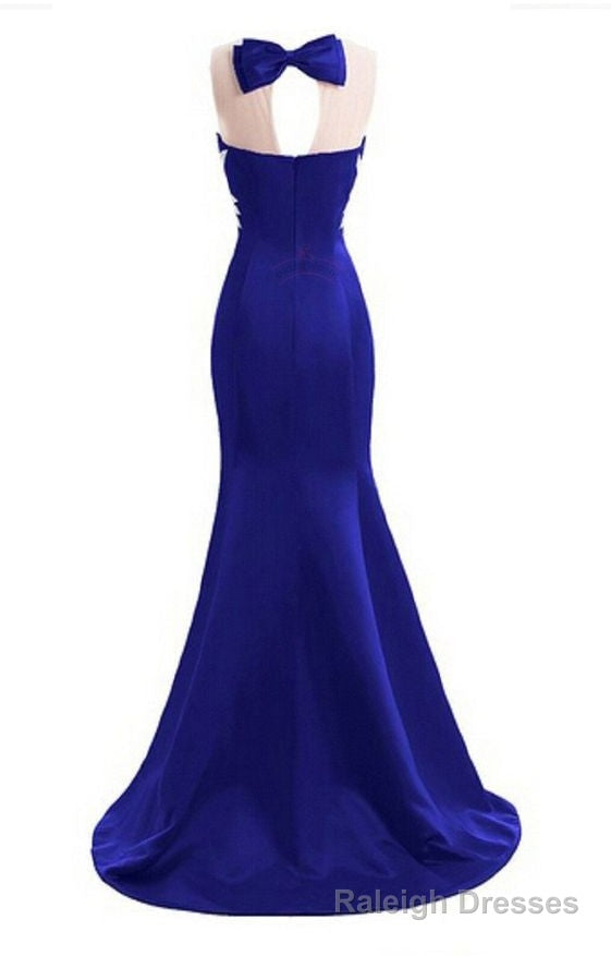 sparkly crystal prom dresses mermaid backless sleeveless long royal blue prom dresses Main image
