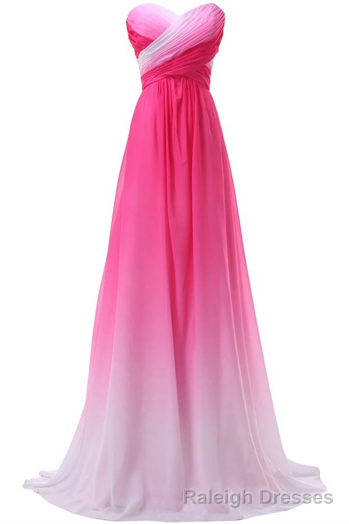Pink Sweetheart Long Gradient Chiffon Elegant Prom Dresses Main image
