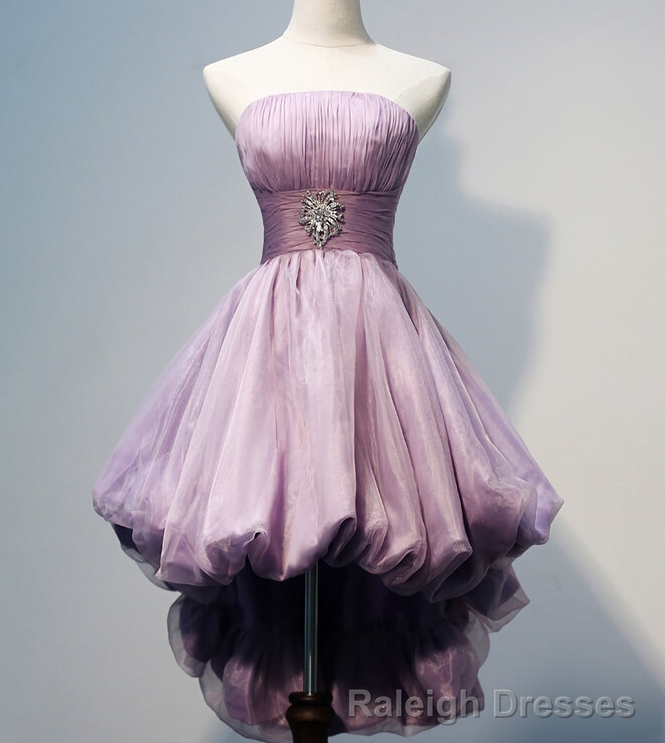 Gorgeous Strapless High Low Beaded Handmade For Teens Homecoming Dresses Main image