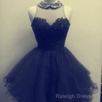 High-Neck Tulle Black junior custom cute lovely popular 2025 Homecoming Dresses