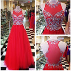Red Red Elegant Modest Simple 2026 Prom Dresses