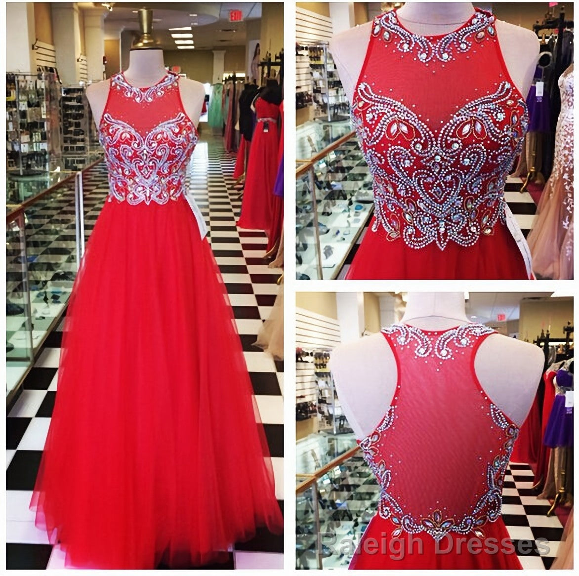 Red Red Elegant Modest Simple 2026 Prom Dresses