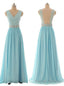 Lace Prom Dresses, Blue Prom Dress, Modest Prom Gown Light Blue Prom Gown Evening Dress, Backless Evening Gowns Party Gowns
