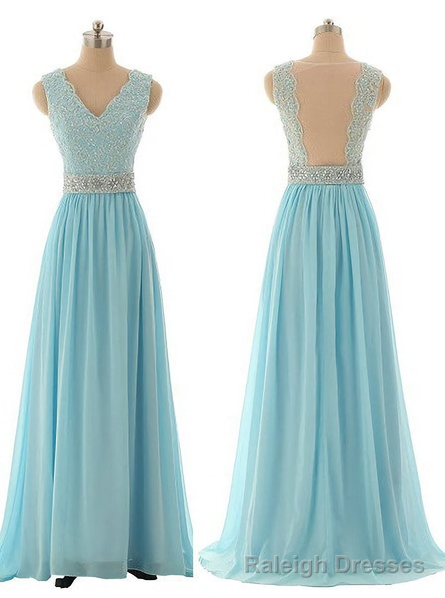 Lace Prom Dresses, Blue Prom Dress, Modest Prom Gowns Light Blue Prom Gowns Prom Dress, Backless Prom Gown Prom Gown Main image