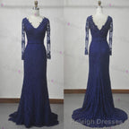 Lace Prom Dress, Long Sleeve Prom Dress, V Neck Prom Dress, Sexy Prom Dresses, 2026 Cheap Prom Dresses, Long Prom Dress, Dress For Prom