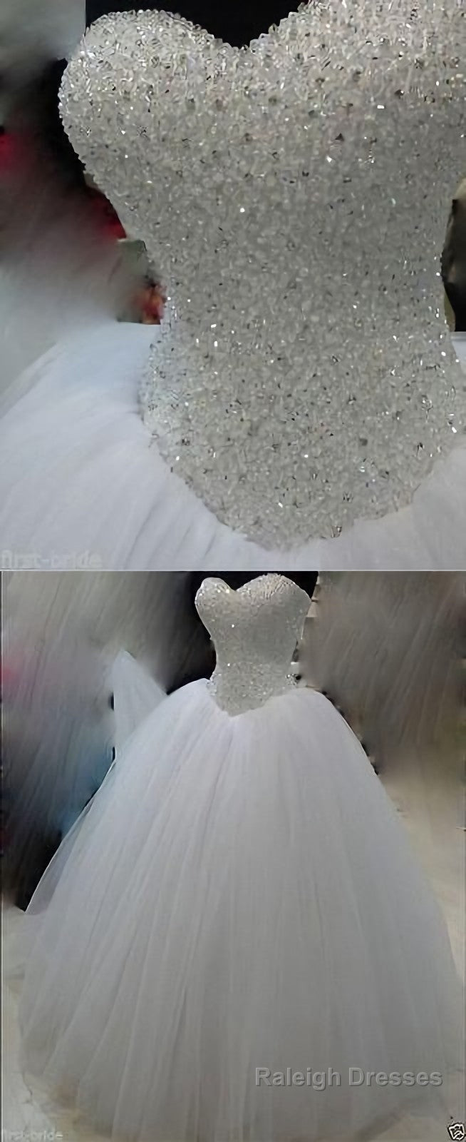 Wedding Dresses, Wedding Gown Bling Beading Sequin Sweetheart A Line Princess Wedding Dresses Main image