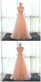 pink chiffon long womens long Prom Dresses