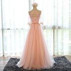 pink chiffon long womens long Prom Dresses