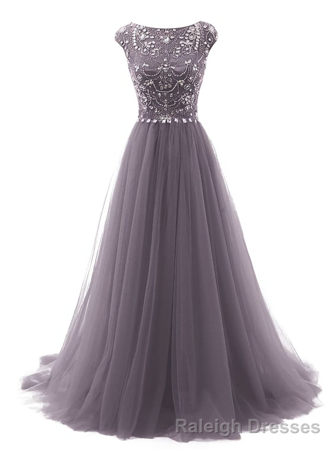 Grey Beading With Flower Type Modest Long Floor Length For Teens Prom Dresses Main image