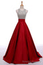 High Low Beaded Red Beautiful Simple Modest Prom Dresses