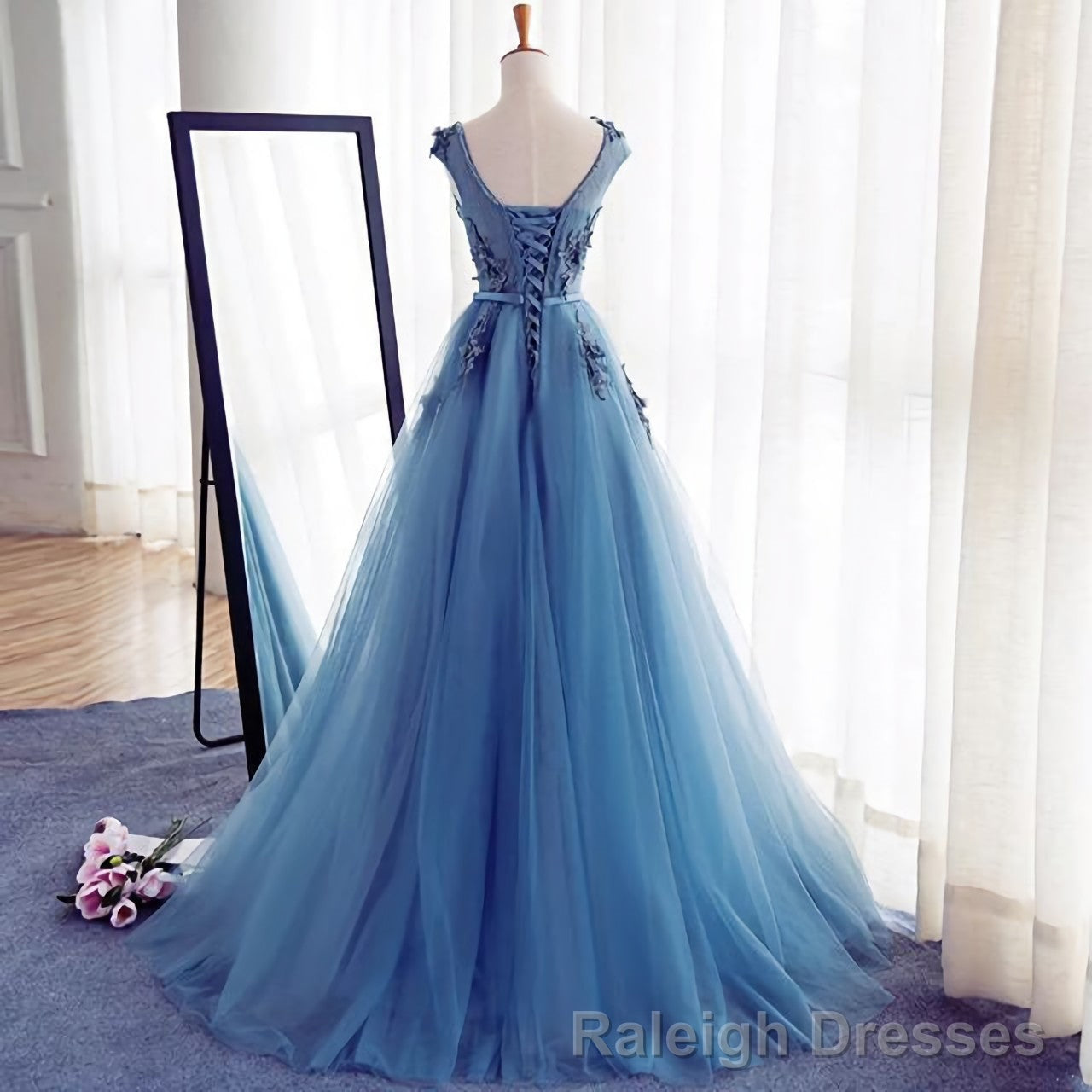 A Line Flowers Long Charming Women Prom Dresses Secondary image