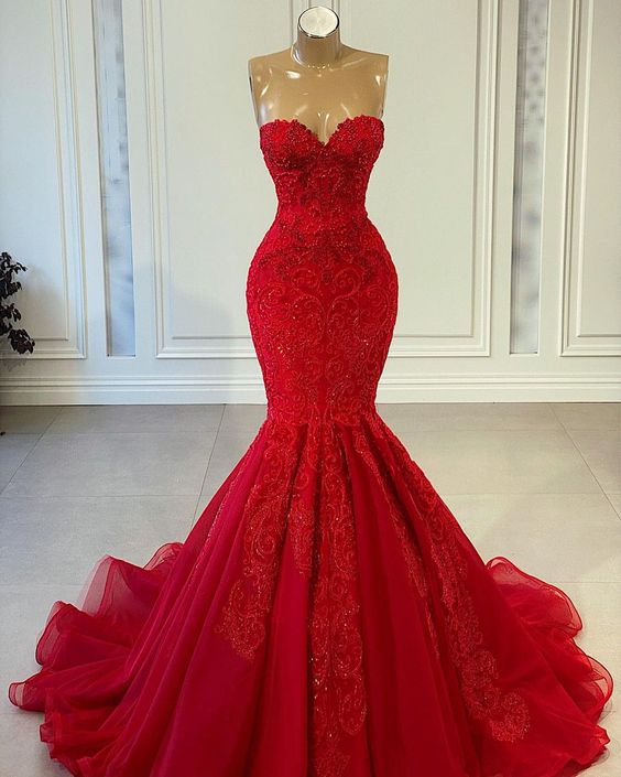 Prom Dress Lace Prom Dress Red Prom Dress Prom Dress Main image