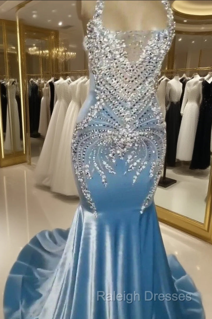 Prom Dresses Light Sky Blue Appliques Formal Evening Party Gowns