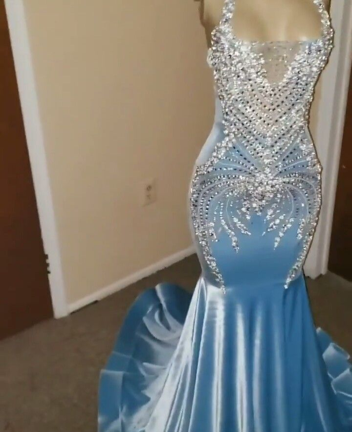 Prom Dresses Light Sky Blue Appliques Formal Evening Party Gowns Main image