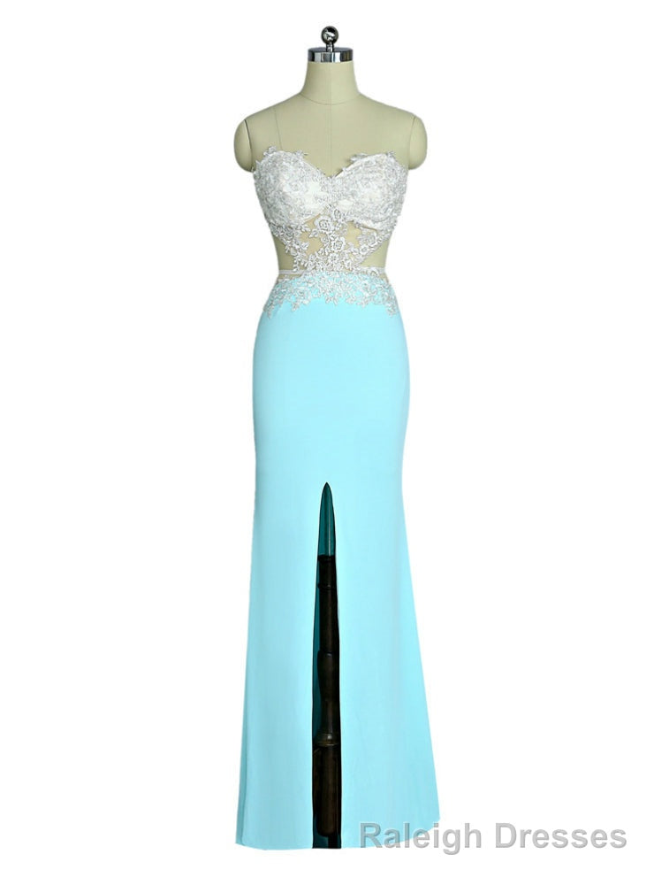 Prom Dresses Mermaid Sweetheart Lace Slit Sexy Open Back Women Long Evening Dresses Main image