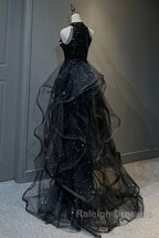 Prom Dresses Sparkle & Shine Dress Wedding Partysleeveless Halter Wednesday Addams Family Sequined With Crystals Sequin Ruffles