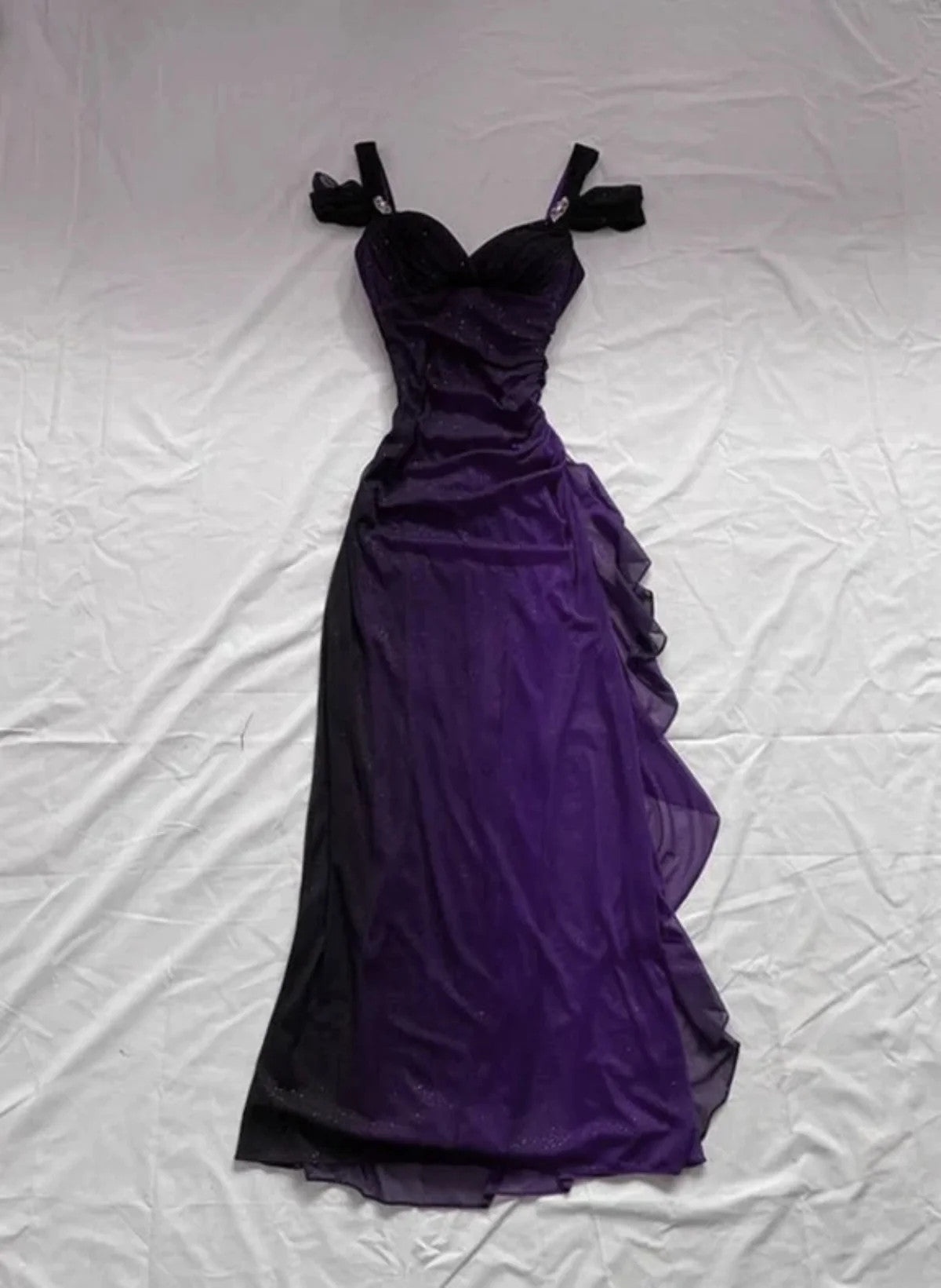 Purple A-Line Chiffon Long Party Dress Prom Dress, Purple Chiffon Evening Dress Main image
