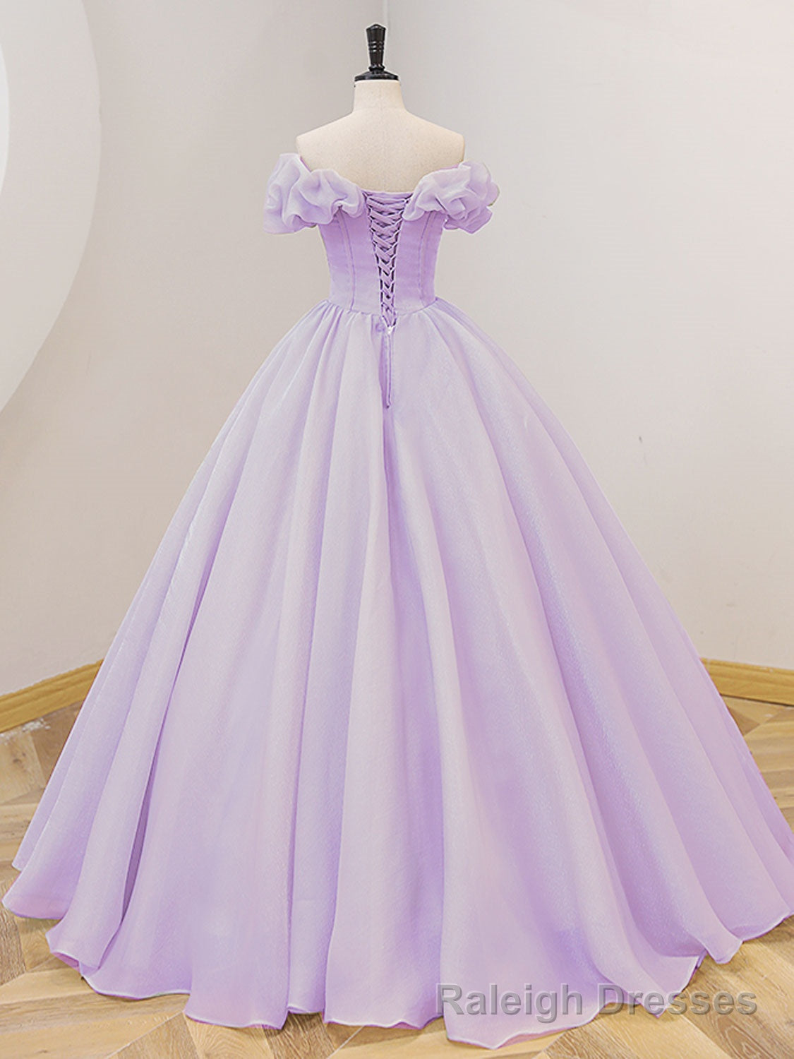 Purple A-Line Off Shoulder Long Prom Dresses, Purple Sweet 16 Dress Secondary image