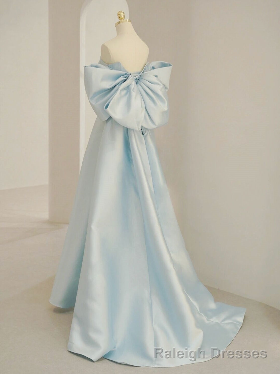 Purple A-Line Satin Long Prom Dresses, Purple Satin Evening Dresses