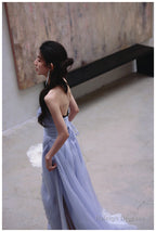 Purple A-Line Strapless Chiffon Pleated Prom Dresses Long Chic Lace Graduation Prom Dresses