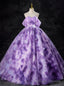 Purple Ball Gowns Tulle Pleats Quinceanera Dress