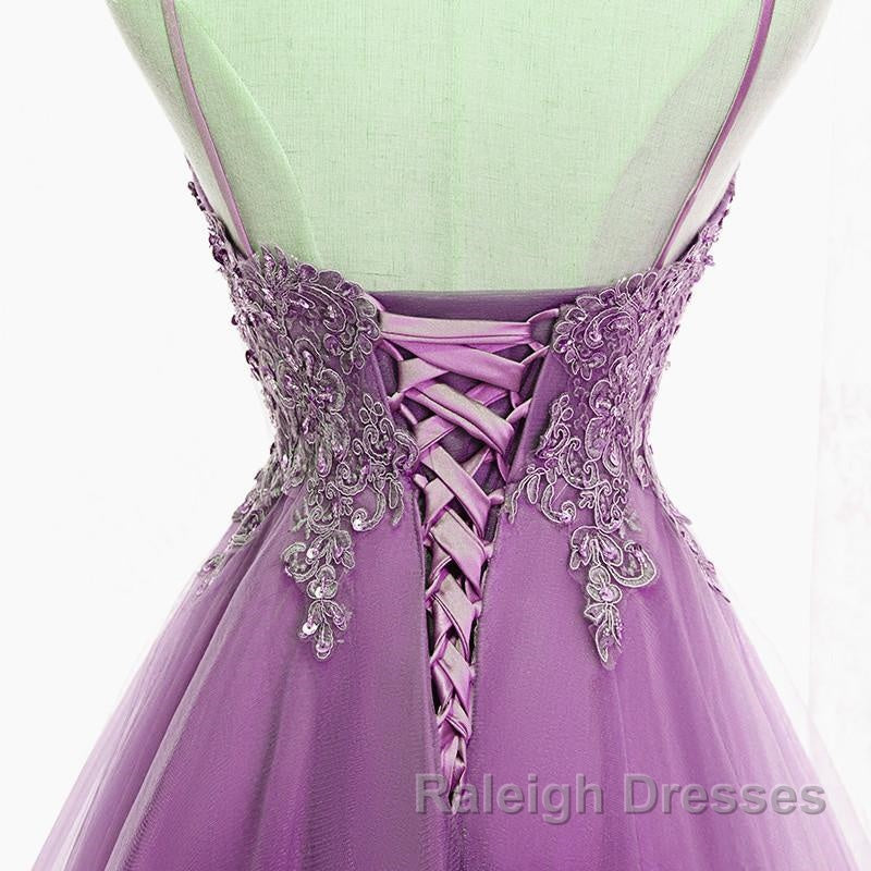 Purple High Low Lace Prom Dress Light Purple High Low Lace Prom Homecoming Dress