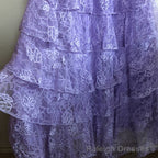 Purple Lace Long Prom Dress Backless Prom Dress Stunning Maxi Dress