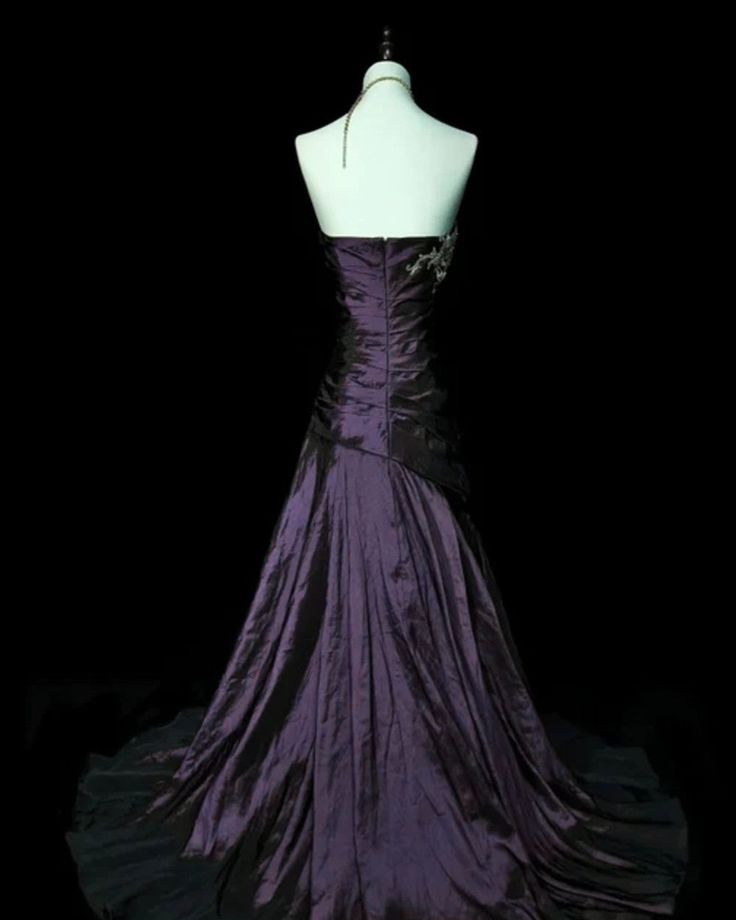 Purple Mermaid Sweetheart Long Prom Dresses Strapless Prom Dresses Secondary image