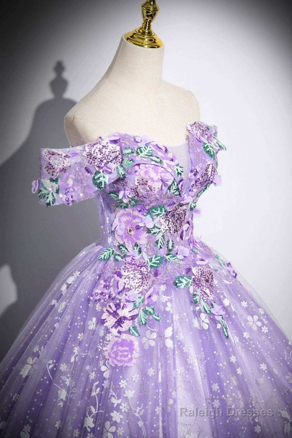 Purple Off Shoulder Lace Floor Length Prom Dresses Beautiful Sweet 16 Dresses Prom Dresses