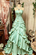 Purple Pink Blue Gradient Fashion Retro Elegant Delicate Floral Beads Sweet Elegant Long Tulle Floor Length Ball Gown Evening Gown