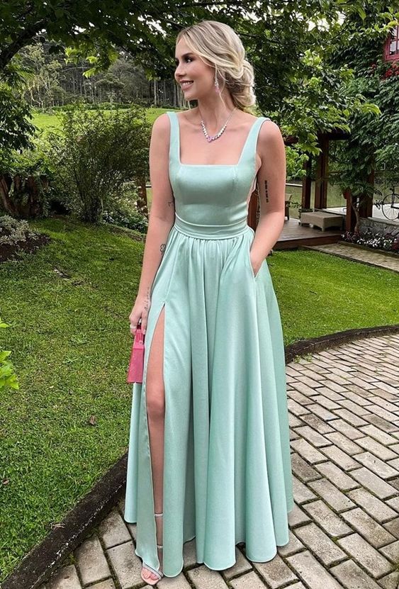 Satin Prom Dress Prom Gowns