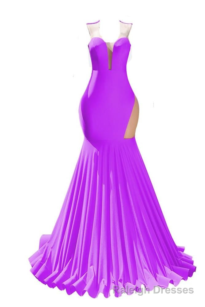 Purple Prom Dresses Sexy Mermaid Women Evening Dress Sleeveless Open Back Secondary image