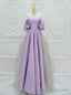 Purple Satin Tulle Off the Shoulder Prom Dress