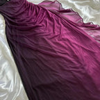 Purple Shiny Elegant Fashion Gradient Strap Long Tulle Ball Gown Evening Dress