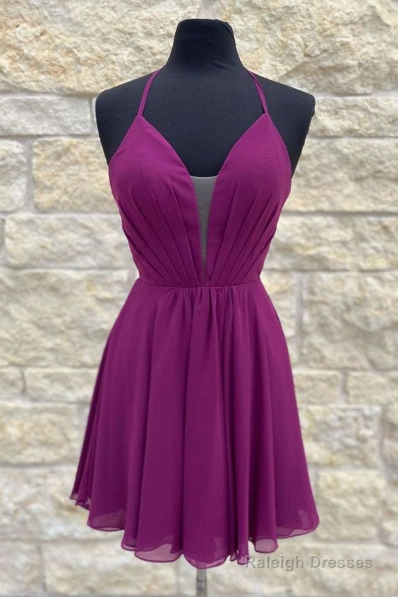 Purple Short A-Line Tulle Homecoming Dress