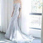 Purple’Ã?Sweetheart Sequin Mermaid Gowns-Fairytale Beaded Tulle Train Prom Dresses Long For Events