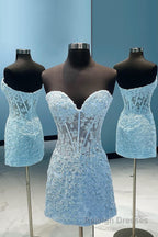 Purple Tight Short Homecoming Dress with Appliques