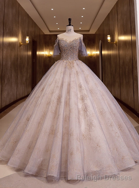 Purple Tulle Sequins Open Back Quinceanera Dress Main image