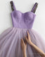 Purple Tulle Short Party Dress Short Homecoming Dresses