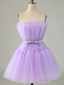 Purple?Tulle Short Prom Dress Purple Formal Homecoming Dress