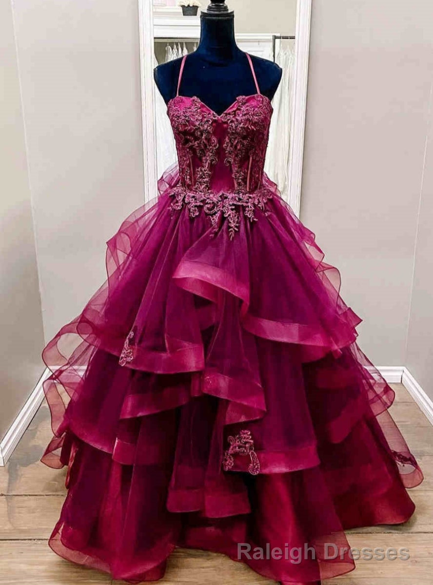 Purple Tulle Tulle Appliques Prom Dress Main image
