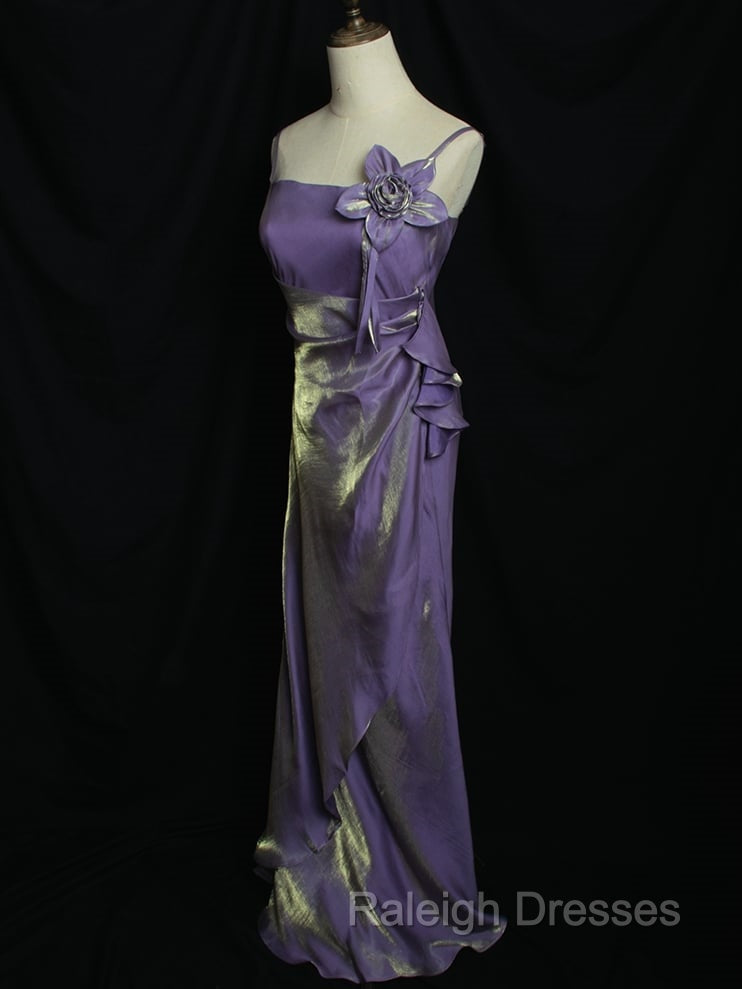 Purple Vintage Floral Embellished Sheath Gown Evening Dress Secondary image