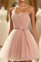 Cute Sweetheart Neck Tulle Short Prom Dress, Bridesmaid Dress