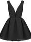 Queenly Deep V-neck Homecoming Dresses A-line Homecoming Dresses V-back